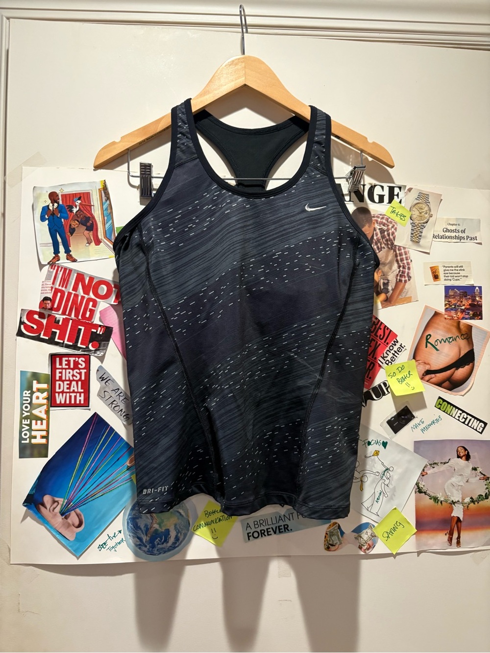 Nike Dri-FIT Dark Gray Patterned Racerback Tank - Picture 2 of 11